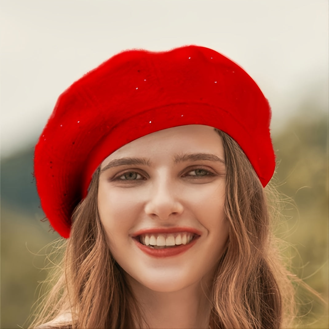 Women Wool Felt French Beret Hat Beanie Warm Mini Cap