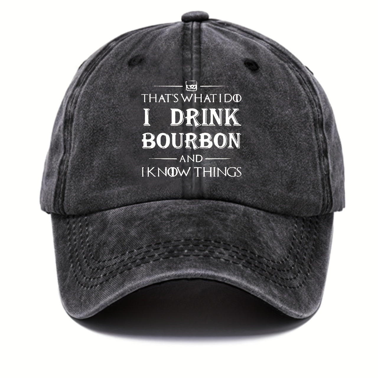 Funny Print Baseball Cap Distressed Vintage Style