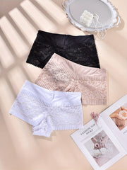 3 Pack Plus Size Lace High Rise Underwear Set