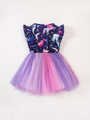 Toddler Girls Mermaid & Unicorn Graphic Tutu Dress