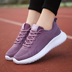Breathable Lace Up Platform Casual Sneakers Women's Footwear