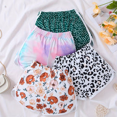 Toddler Girls Polka Dot Leopard Flowers Tie Dye Graphic Elastic Waist Shorts