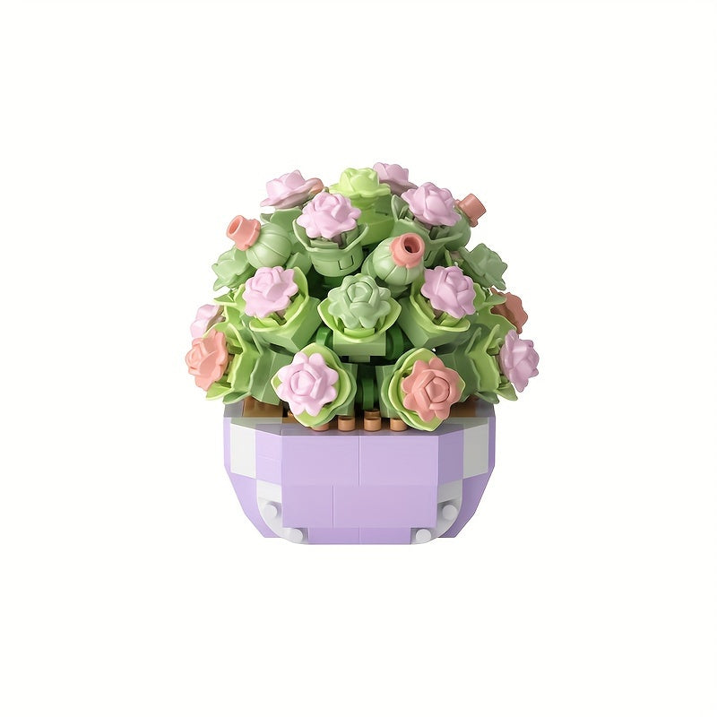 Succulent Cactus Building Blocks Bouquet Puzzle Toy