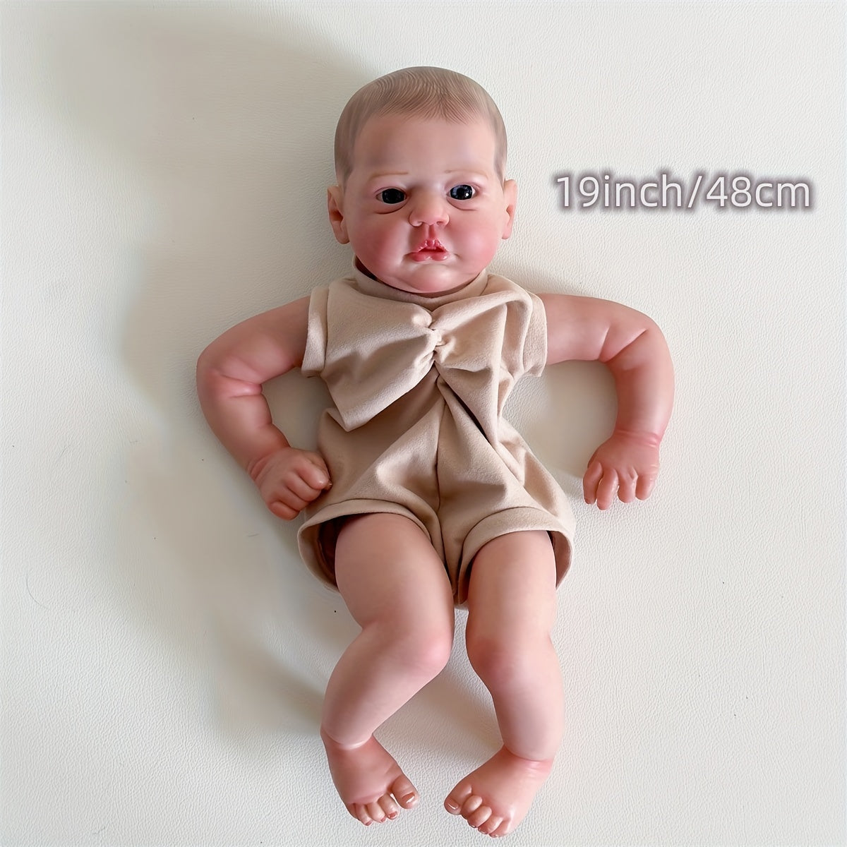 19 Inch Unassembled Reborn Doll Kit DIY Cloth Body Visible Veins Hand Drawn Hair