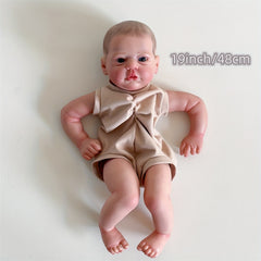 19 Inch Unassembled Reborn Doll Kit DIY Cloth Body Visible Veins Hand Drawn Hair