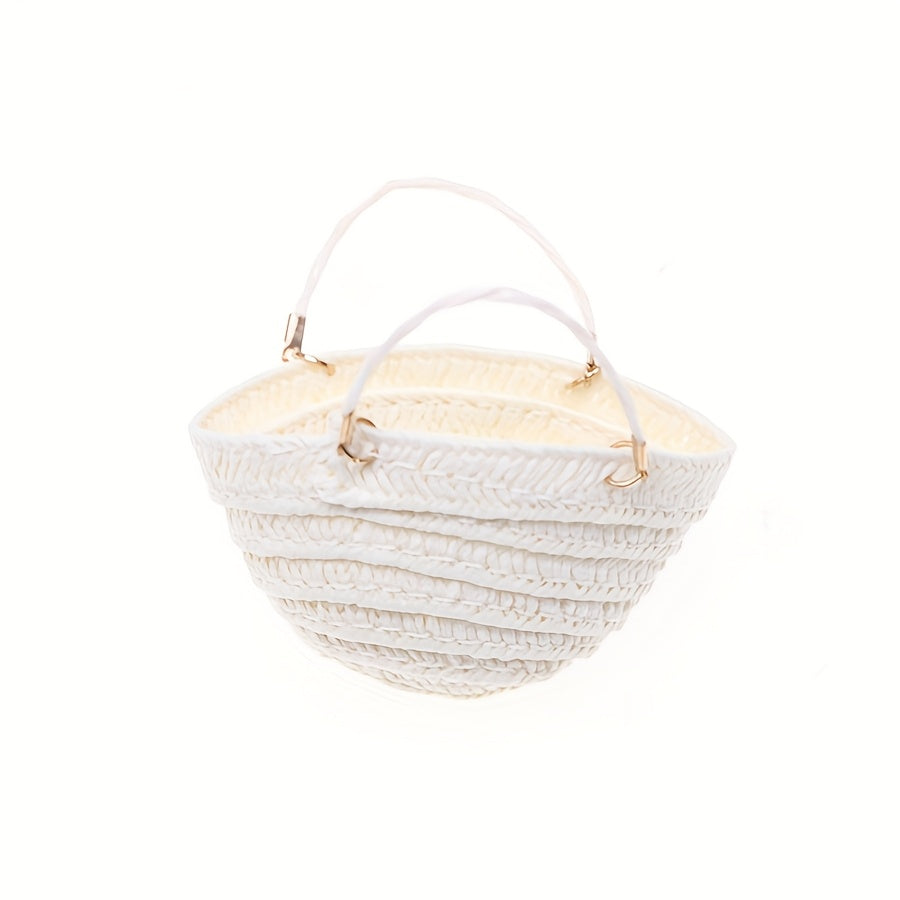 Mini Dollhouse Woven Handbag Model for Tiny House Decor