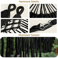 1pc Fringed Hammock With Straps for Outdoor Camping Travel