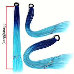 Rainbow Colorful Braiding Ponytail Extensions 55 88 Cm Long Ombre Braid Syntheti