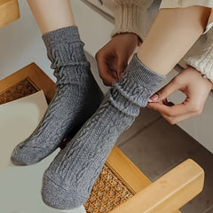 8 Pairs Twist Textured Socks Soft Mid Tube Socks Women's Stockings