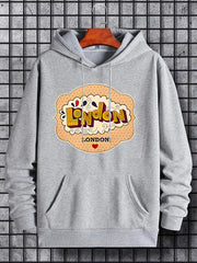 Men's London Print Hoodie for Spring Fall