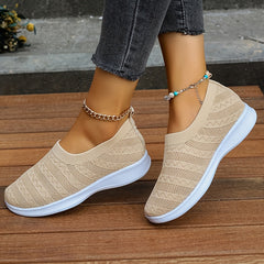 Women's Knit Mesh Walking Shoes Slip on Casual Sneakers