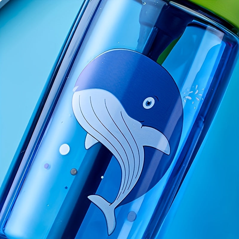 480ml 16.2oz Water Cup Student Female Anti-fall Portable Straw Bottle