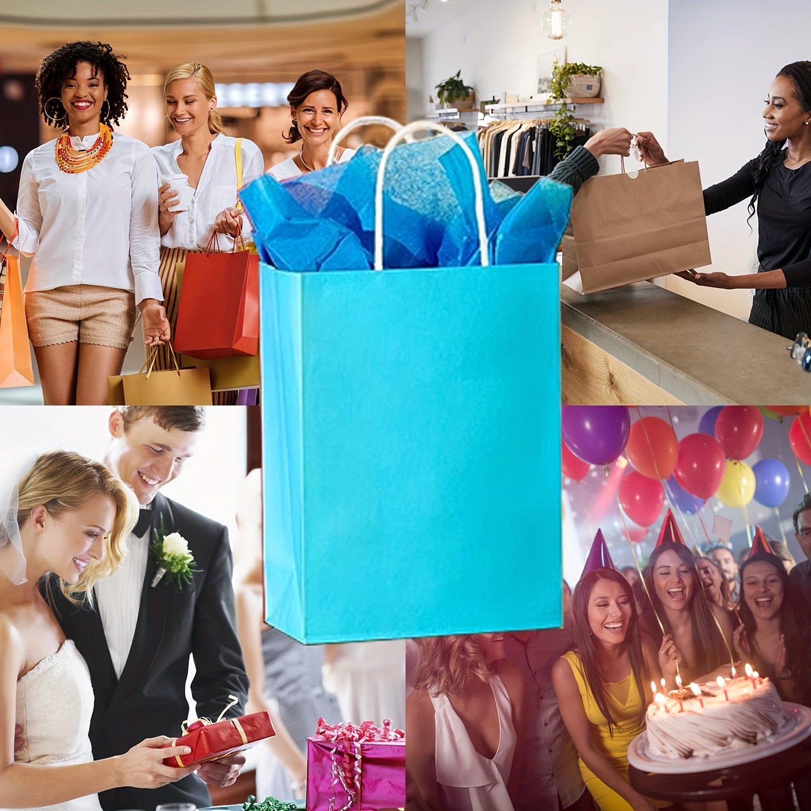 10pcs Reusable Paper Gift Bags Party Favor Bags