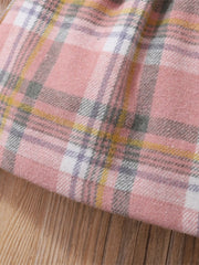 Baby Girls Plaid Bow Dress & Headband Set Winter Clothing