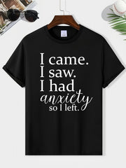 Men's Round Neck Print Tee Short Sleeve Casual T Shirt
