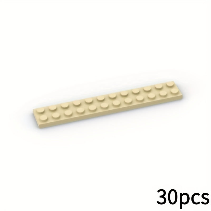 30pcs 2x12 Low Brick Building Blocks Durable ABS Plastic 6 Colors Gray Red Yello