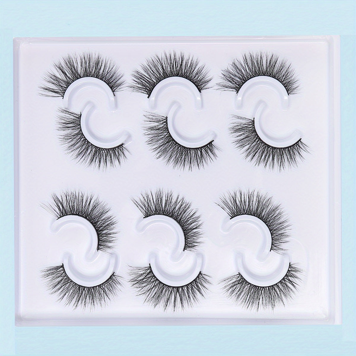 6 Pairs 5D Winged End Eye Elongated Eyelashes Natural Curly Cat Eye Lashes