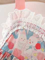 Baby Girls Rabbit Floral Cami Dress For Summer