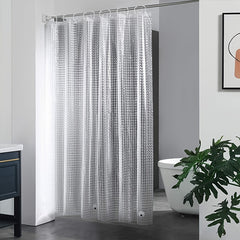 Semi Transparent Shower Curtain Liner Waterproof with Hooks