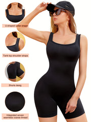 Ribbed Body Shaper Romper Tummy Control Butt Lifting