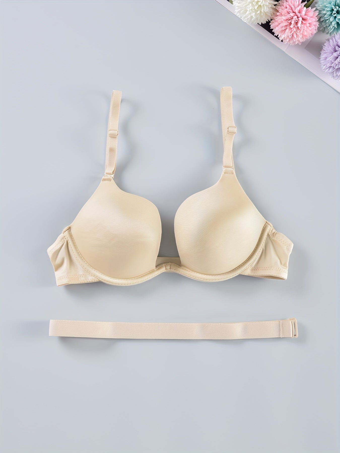 Solid Push Up Bra Comfy & Breathable Women's Lingerie