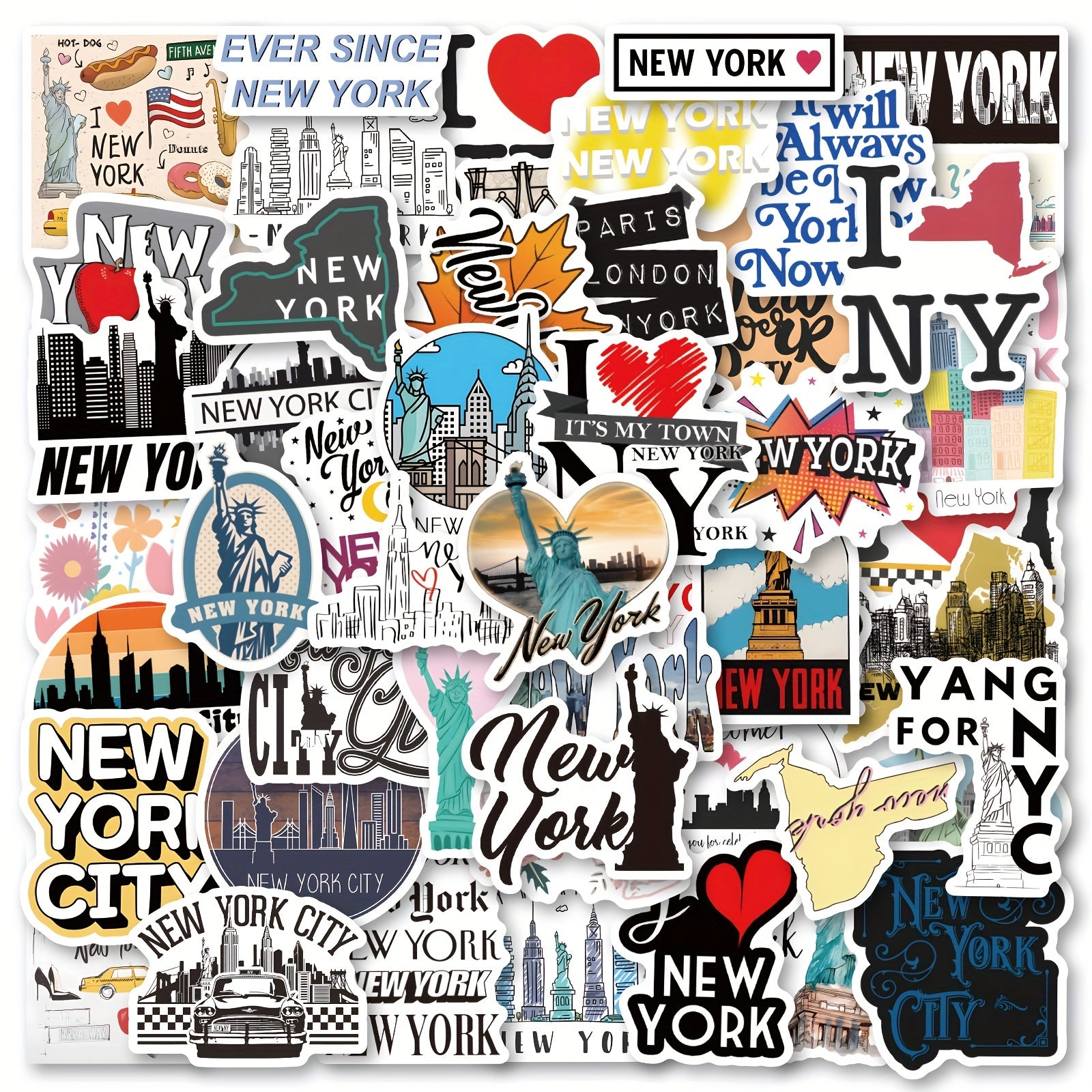 61PCS York Vinyl Stickers Waterproof Scrapbook Journaling Laptop Skateboard