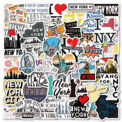 61PCS York Vinyl Stickers Waterproof Scrapbook Journaling Laptop Skateboard