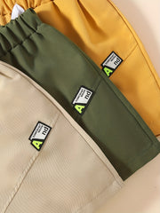 3pcs Boys Stylish Letter Print Comfort Shorts Quick Drying Outdoor Summer