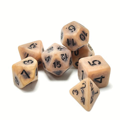 7pcs Antique Brown Polyhedral Dice Set for Board Games