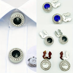 2pcs Rhinestone Button Covers Hidden Shirt Accessories