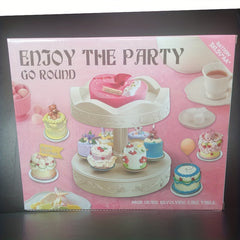 Rotating Wooden Horse Cake Display Table Birthday Party Swing Plate
