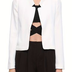Open Front Blazer Long Sleeve Crop Blazer for Women