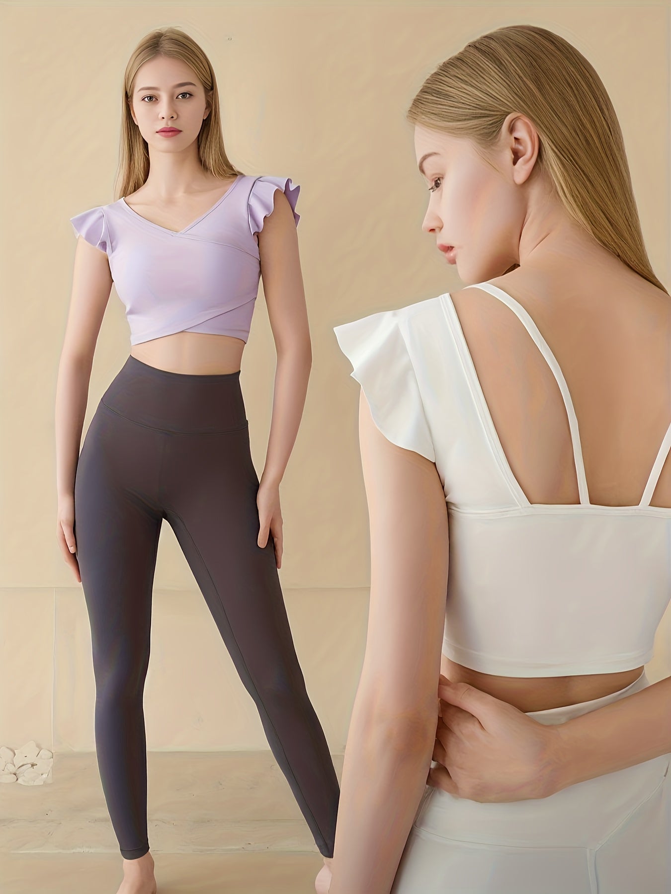 Pilates Training Gym Sports Top With Padded Sleeveless Crop Yoga Running Top
