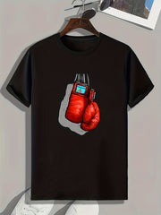 Boxing Gloves Print Men's Graphic T shirt Casual Comfy Tees For Summer