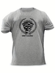 Men's Leaf & Skull Graphic T shirt Casual Breathable Tee