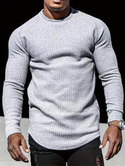 Men's Casual Round Neck Long Sleeve T-Shirt Pullover Top