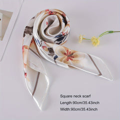 Sailboat Print Bandana Shawl Silk Satin Square Scarf Head Wrap