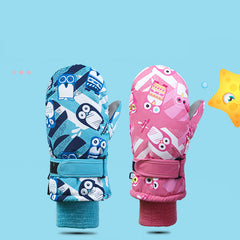 Kids Winter Ski Gloves Men Women Warm Windproof Non-slip Thickened Gloves