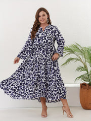Floral Print Long Sleeve Smock Maxi Dress