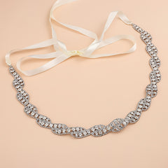 Rhinestone Bridal Belt Wedding Dress Waist Chain Sash Belt Handcrafted Wedding