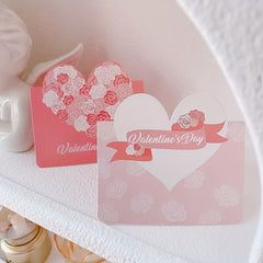 8pcs Heart-shaped Handwritten Greeting Cards Blank Wishes Message Postcards