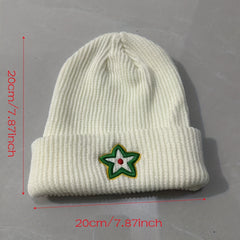 3D Embroidered Knitted Hat Ear Protection Japanese Anti Cold Woolen Hat