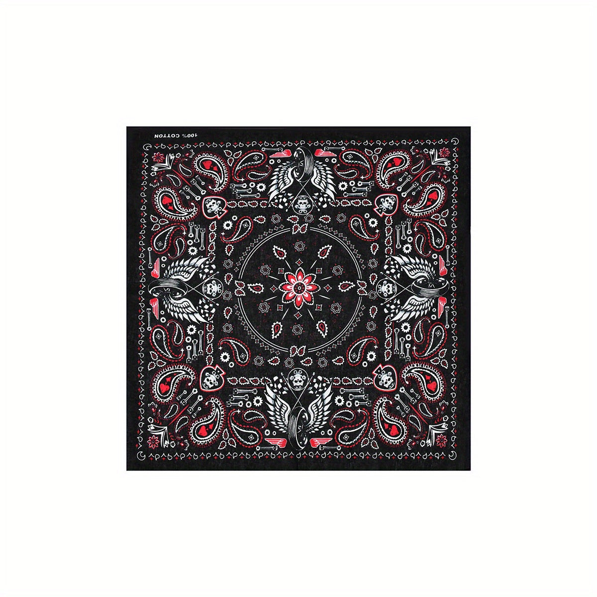 4pcs Bandana For Men Cotton Squares Headwraps Pirate Skull Scarf Neckerchiefs