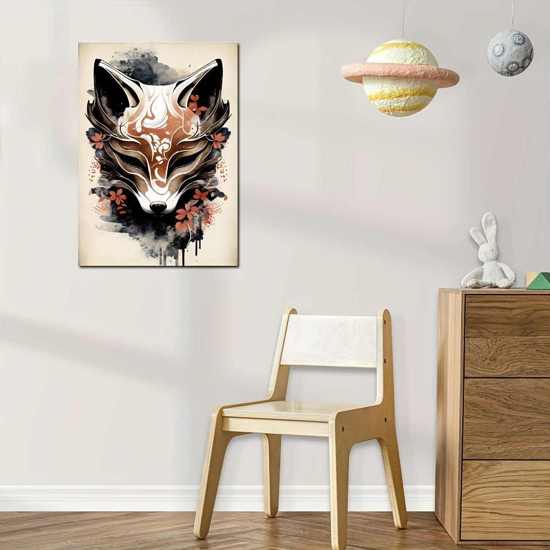 Abstract Fox & Flower Wall Stickers for Kids Room Nursery Home