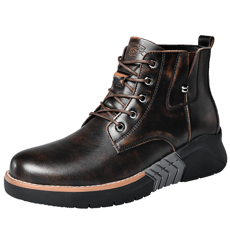 Men's Chunky Ankle Boots Lace Up Casual Shoes