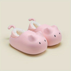 Girls' Cartoon Furry House Shoes - Non Slip Soft Bottom Walking Shoes