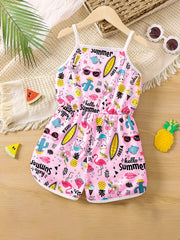 Baby Girls Tropical Sleeveless Jumpsuit Summer Clothes