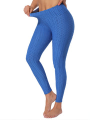 Honeycomb Yoga Leggings Seersucker Fabric Fitness Gym Pants Women's Activewear