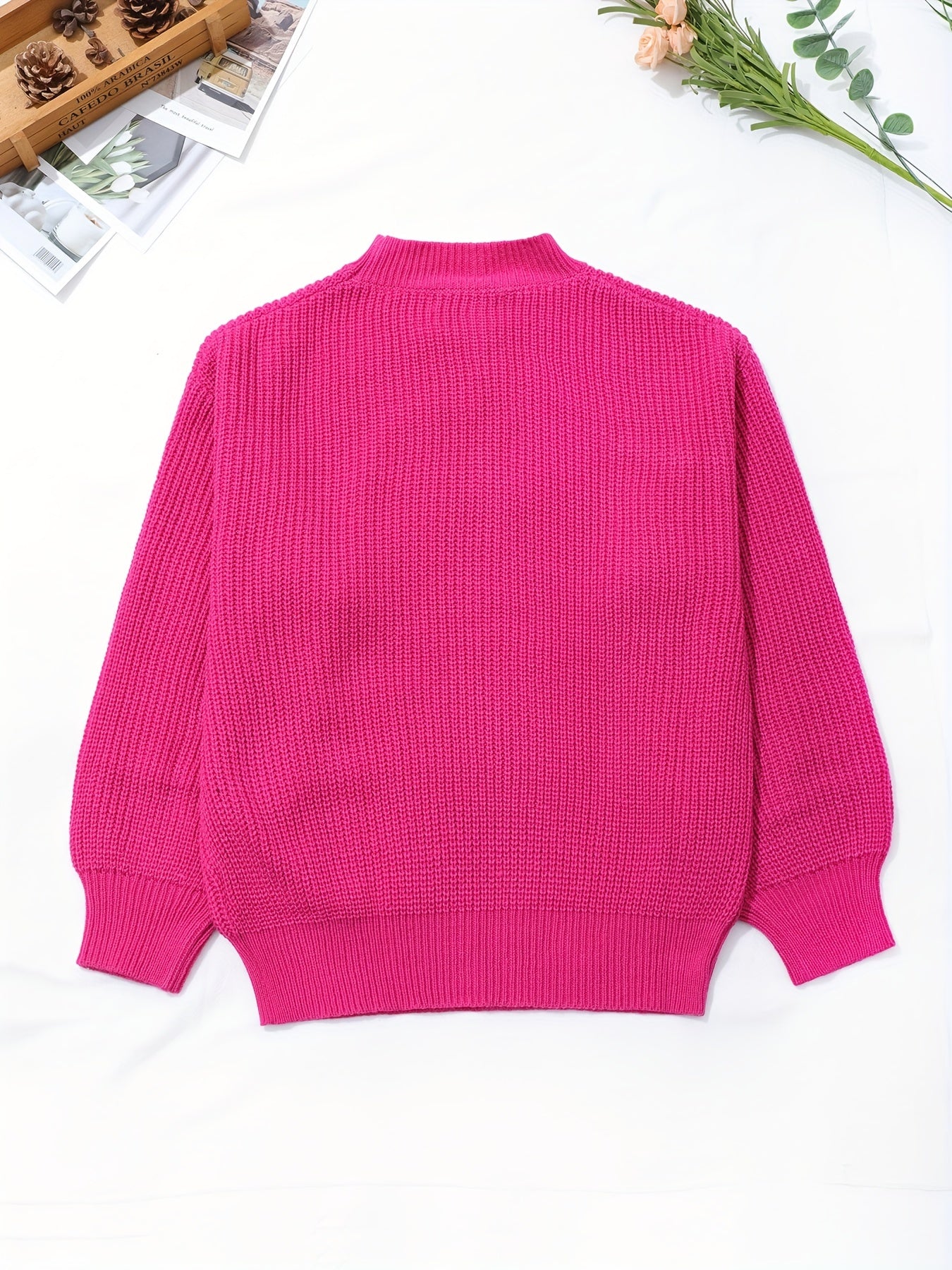 Girls Fall Winter Crew Neck Pullover Sweater