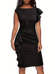 Ruffle Trim Sleeveless Pencil Dress for Party & Banquet Women's Clothing